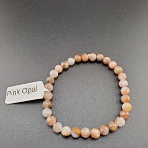 Faceted 6mm Pink Opal Bracelet